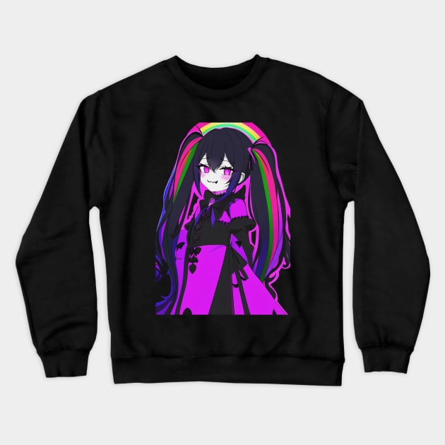 Gothic Lolita Rainbow Crewneck Sweatshirt by DeathAnarchy